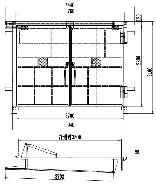 電液自動(dòng)無(wú)壓風(fēng)門圖紙